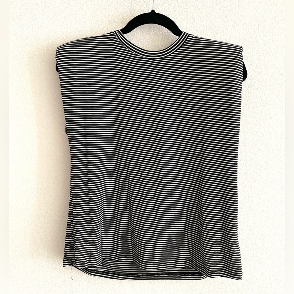 Elan Striped Shirt with Shoulderpads